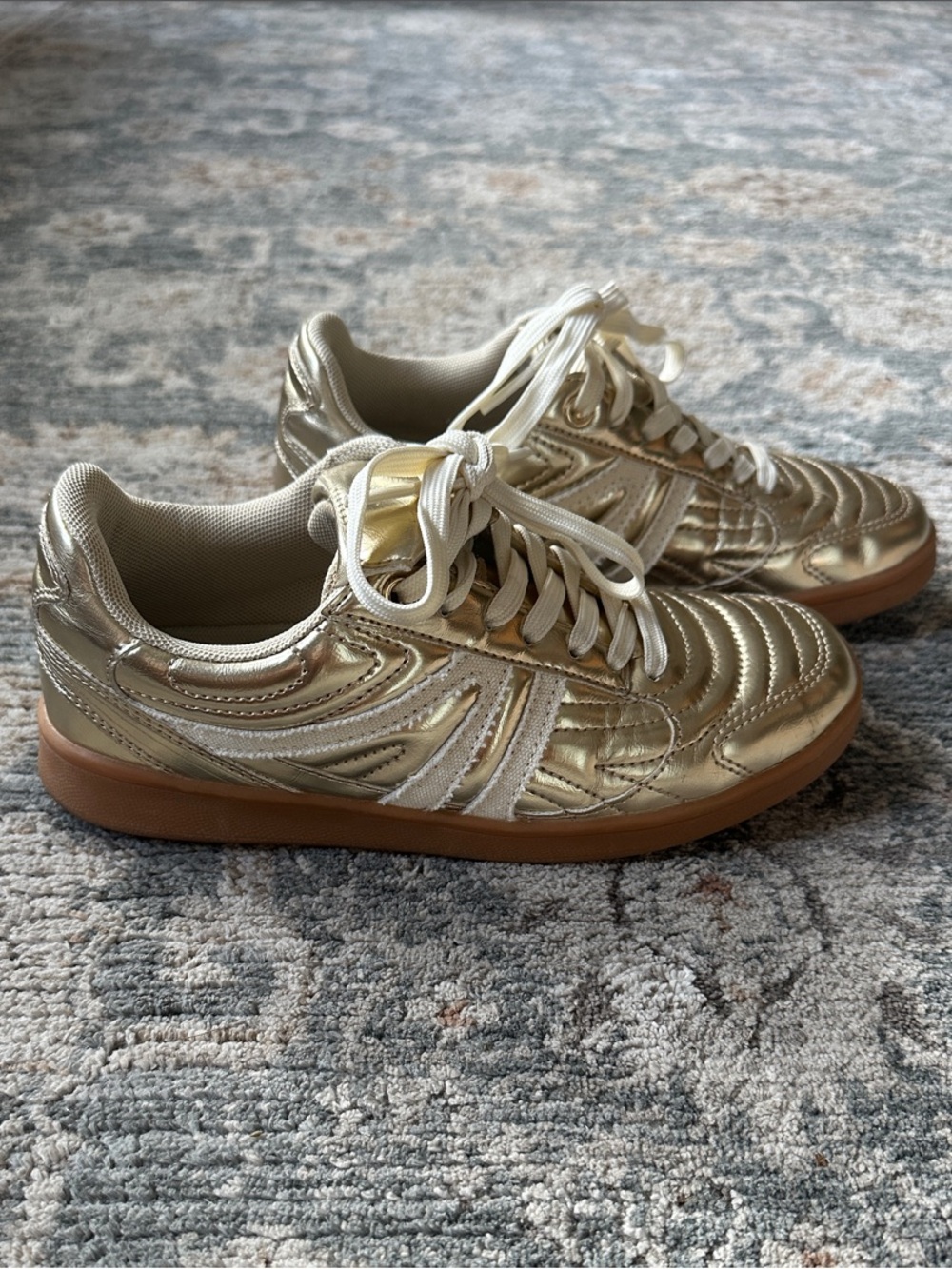Steve Madden Madrid - Metallic Gold Low-Top Sneakers